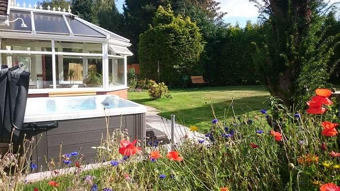 Meadow View & Cefn-nant (2) - Privé hot tub met grote tuin en koude vijver, plus een infraroodsauna voor maximaal 6 personen, geschikt voor een kledingvrije vakantie