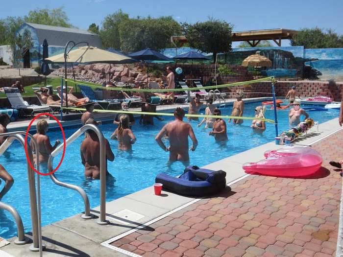 Las Vegas Naturists - Mark & Lisa - Love the pool!